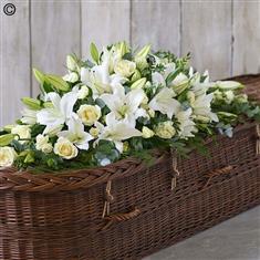 Lily and Rose Casket Spray White Extra Large