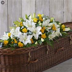 Lily and Rose Casket Spray Yellow Extra Large